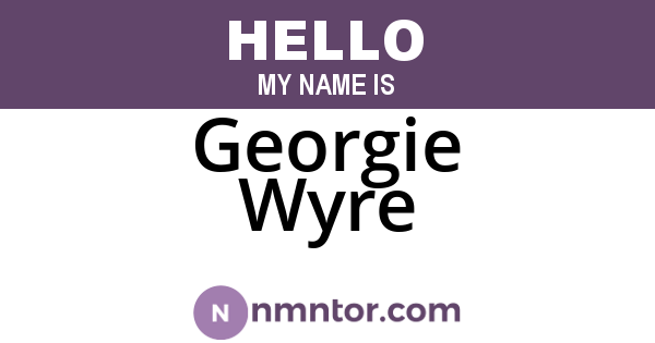 Georgie Wyre