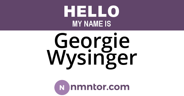 Georgie Wysinger