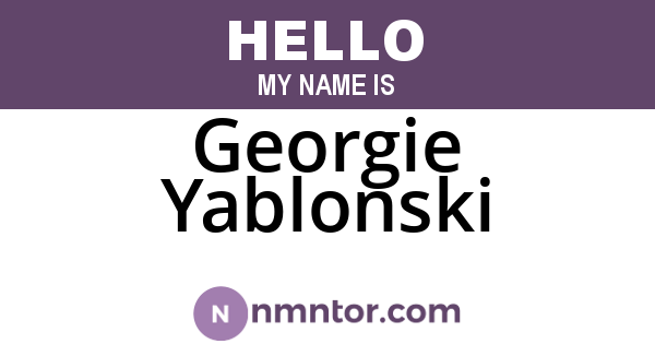 Georgie Yablonski