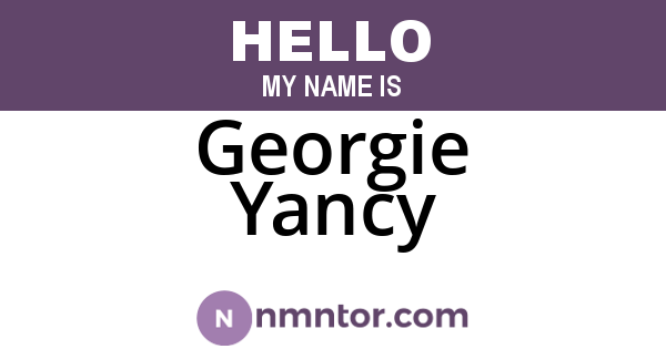 Georgie Yancy