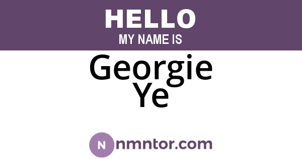 Georgie Ye