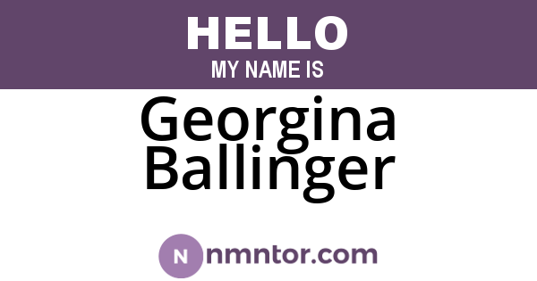 Georgina Ballinger
