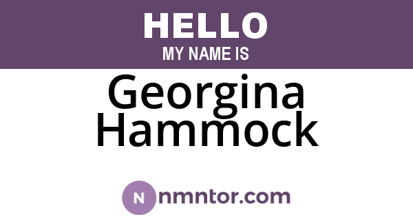 Georgina Hammock