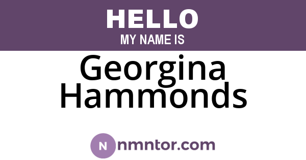 Georgina Hammonds