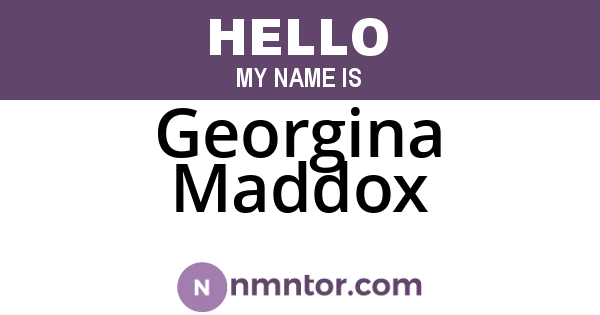 Georgina Maddox