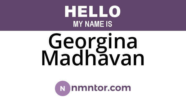 Georgina Madhavan