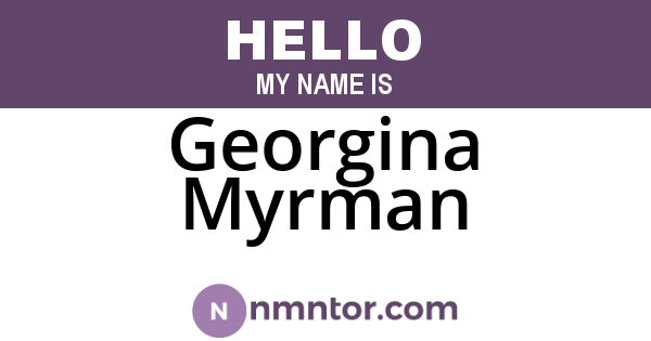 Georgina Myrman