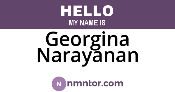 Georgina Narayanan