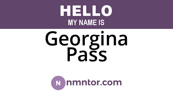 Georgina Pass