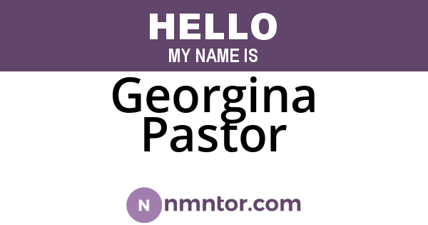 Georgina Pastor