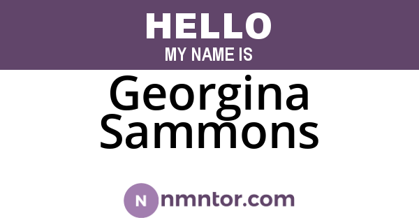 Georgina Sammons