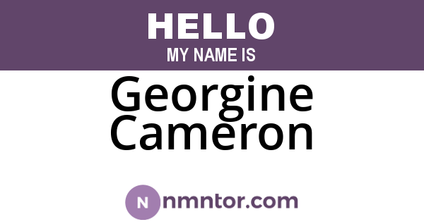 Georgine Cameron
