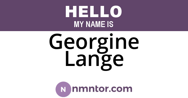 Georgine Lange