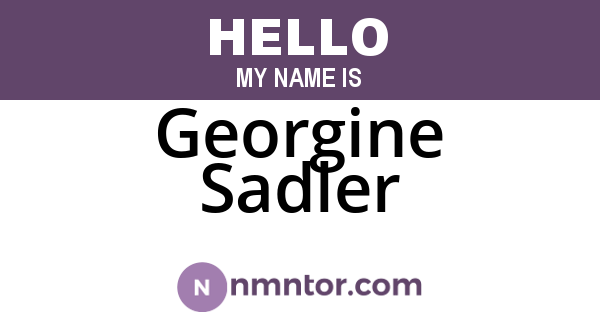 Georgine Sadler