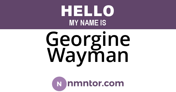 Georgine Wayman