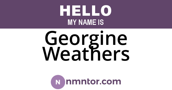 Georgine Weathers