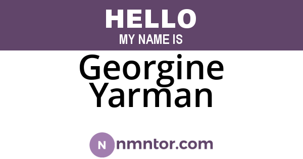 Georgine Yarman