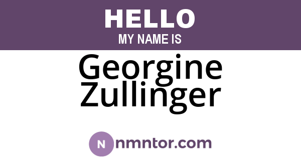 Georgine Zullinger