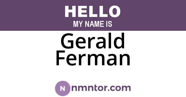Gerald Ferman
