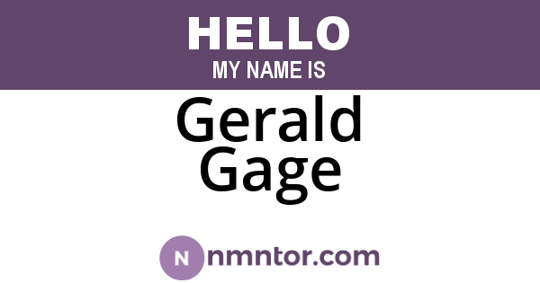 Gerald Gage