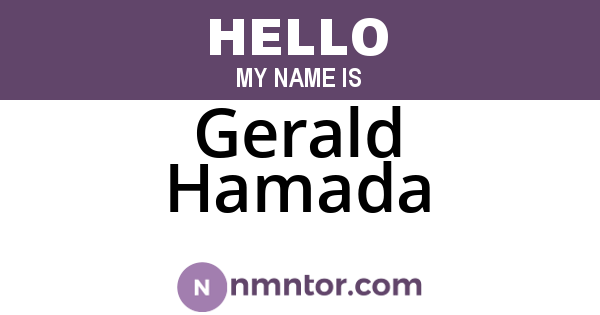 Gerald Hamada