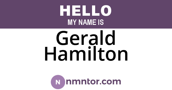 Gerald Hamilton