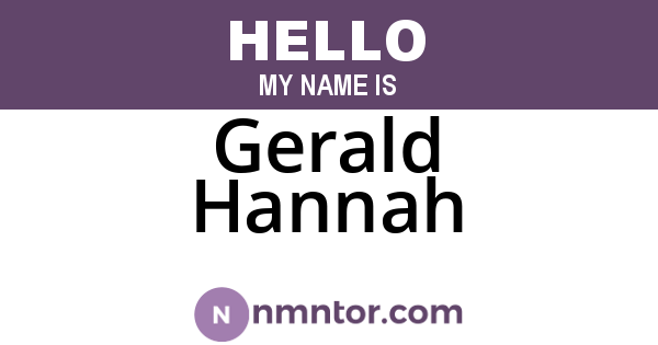 Gerald Hannah