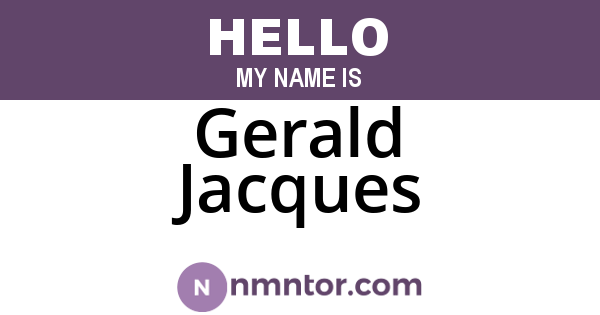 Gerald Jacques