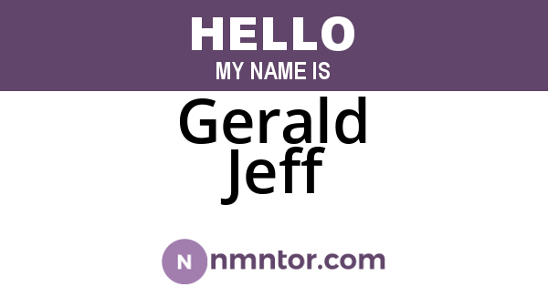 Gerald Jeff