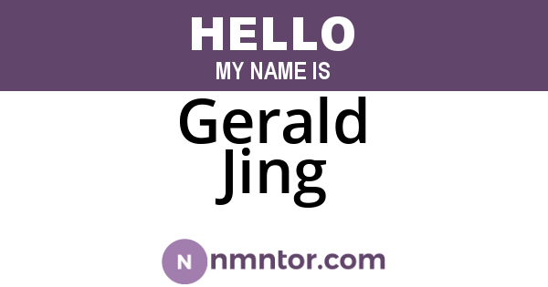 Gerald Jing