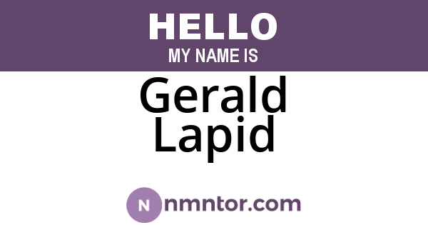 Gerald Lapid
