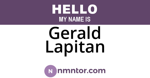 Gerald Lapitan
