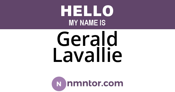 Gerald Lavallie
