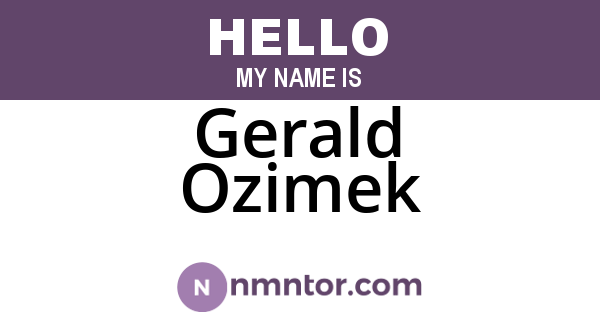 Gerald Ozimek