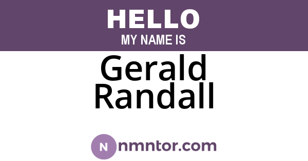 Gerald Randall