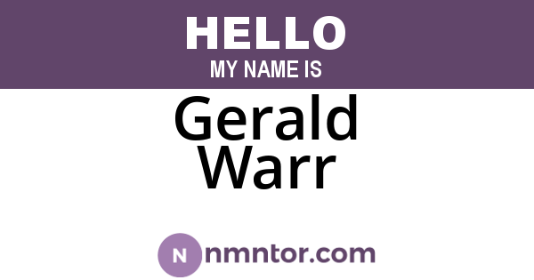 Gerald Warr