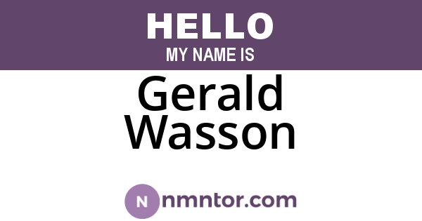Gerald Wasson