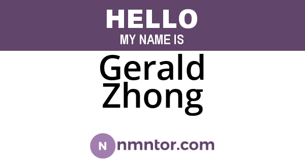 Gerald Zhong