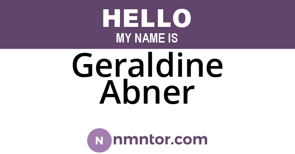 Geraldine Abner