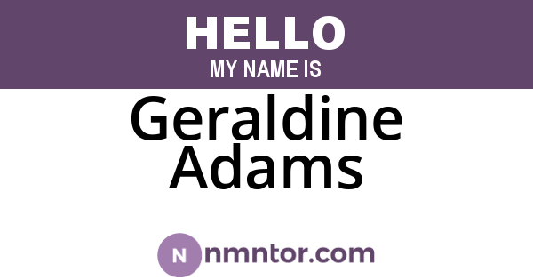Geraldine Adams