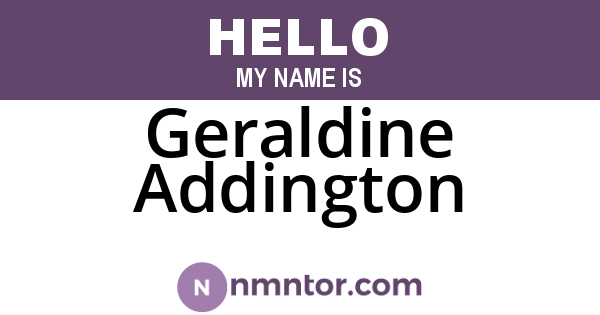 Geraldine Addington