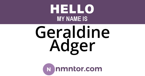 Geraldine Adger