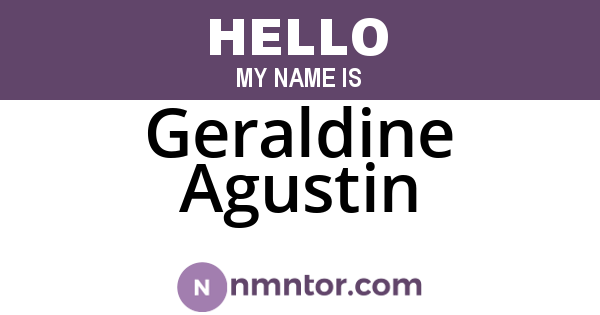 Geraldine Agustin