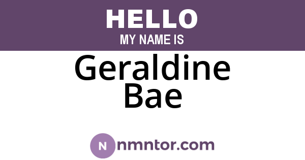 Geraldine Bae