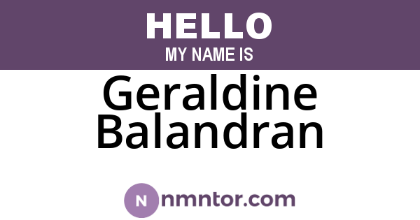 Geraldine Balandran