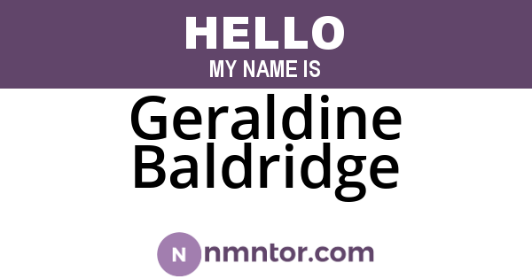Geraldine Baldridge
