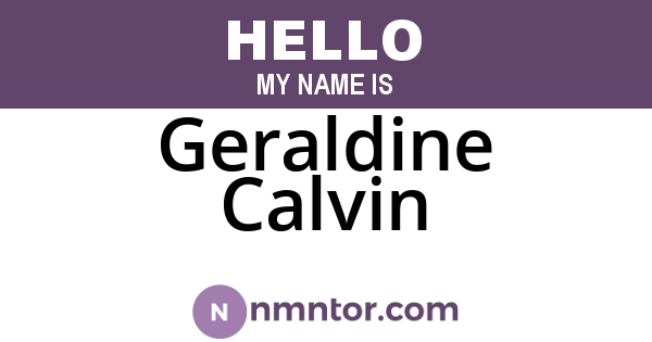 Geraldine Calvin