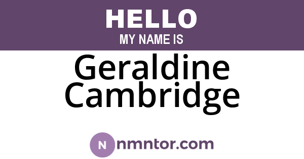 Geraldine Cambridge