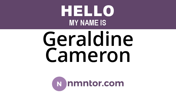 Geraldine Cameron