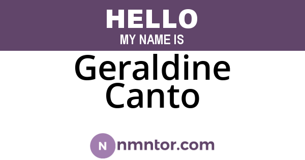 Geraldine Canto